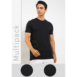 Obermain Pakaian Pria V Neck Bamboo In Black-OMW22025BK