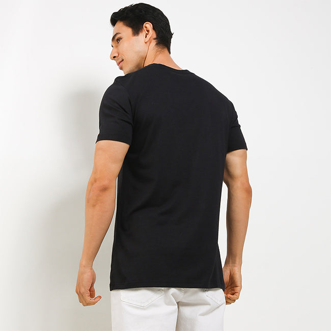 Obermain Pakaian Pria V Neck Bamboo In Black-OMW22025BK
