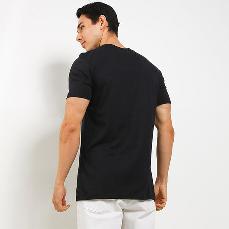 Obermain Pakaian Pria V Neck Bamboo In Black-OMW22025BK