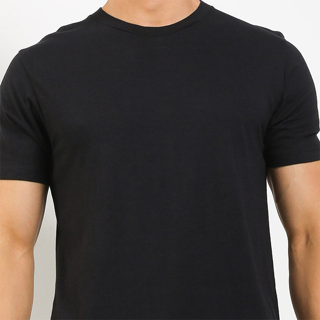 Obermain Pakaian Pria V Neck Bamboo In Black-OMW22025BK