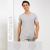 V Neck Bamboo In Gray-OMW22025GY