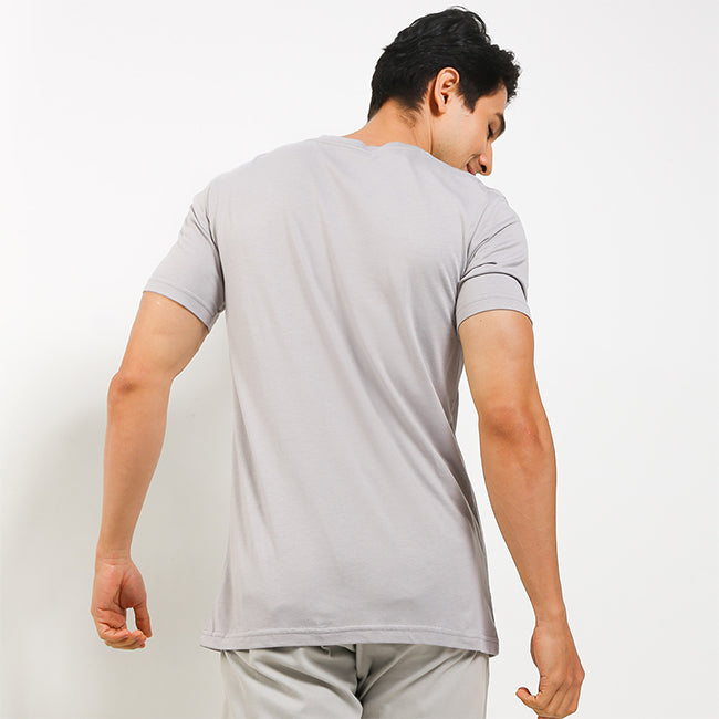 Obermain Pakaian Pria V Neck Bamboo In Gray-OMW22025GY