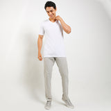 Obermain Pakaian Pria V Neck Bamboo In White-OMW22025WH