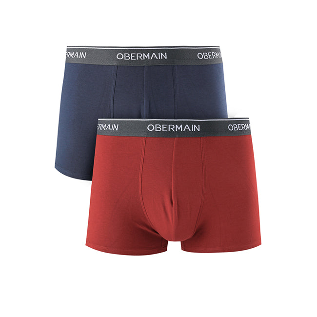 Obermain Pakaian Boxer Pria Knit Boxer A In Maroon/Navy