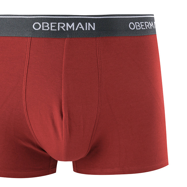 Obermain Pakaian Boxer Pria Knit Boxer A In Maroon/Navy