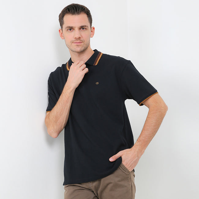 Obermain Pakaian Pria Polo Dought In Black