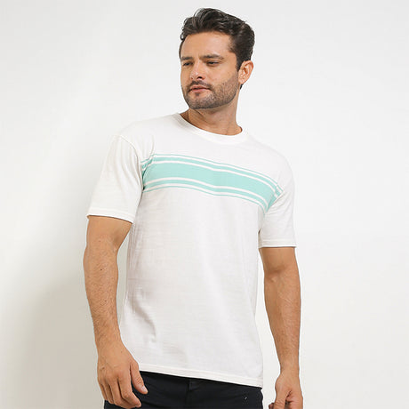 Obermain Pakaian Pria T Shirt Viola In White