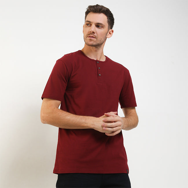 Obermain Pakaian Pria T Shirt Collin In Maroon