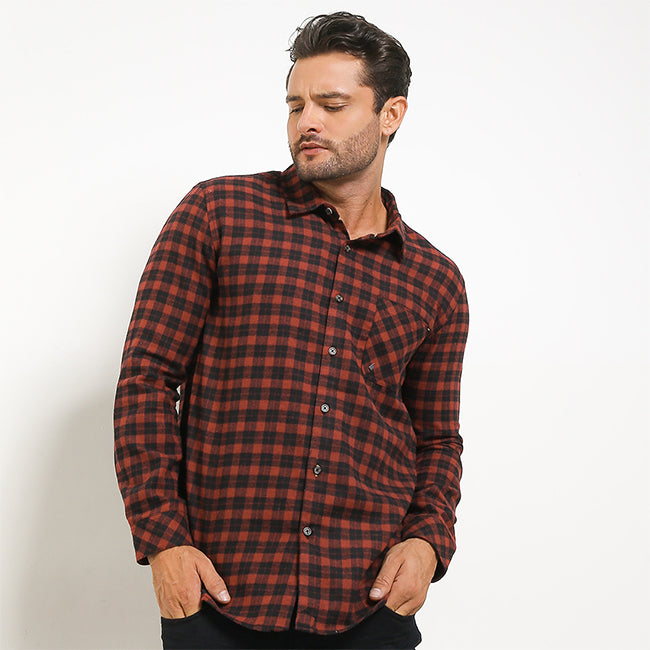 Obermain Pakaian Pria Shirt Conhag In Maroon