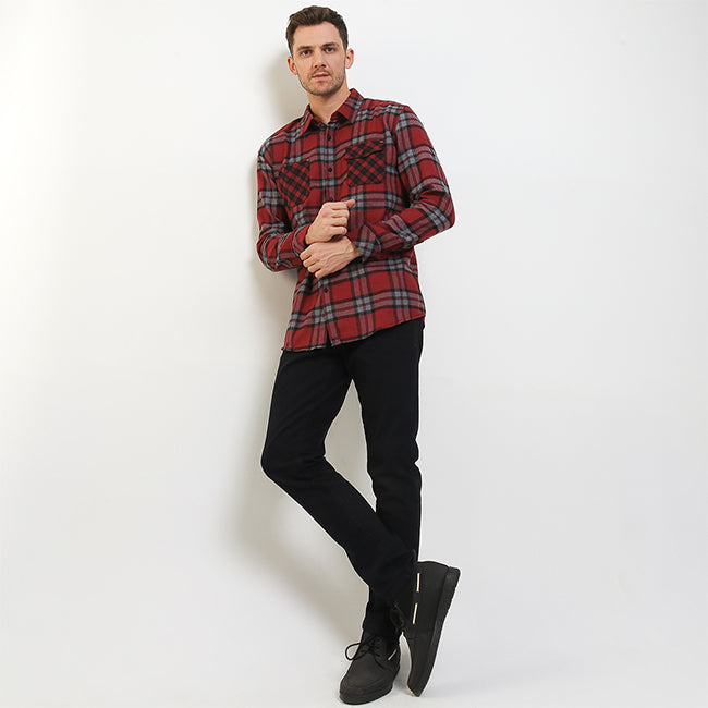 Obermain Pakaian Pria Shirt Denhag In Maroon