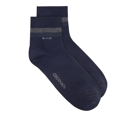 Obermain Aksesoris Pria Socks Ob Half Sock In Dk Gray / Navy / Black