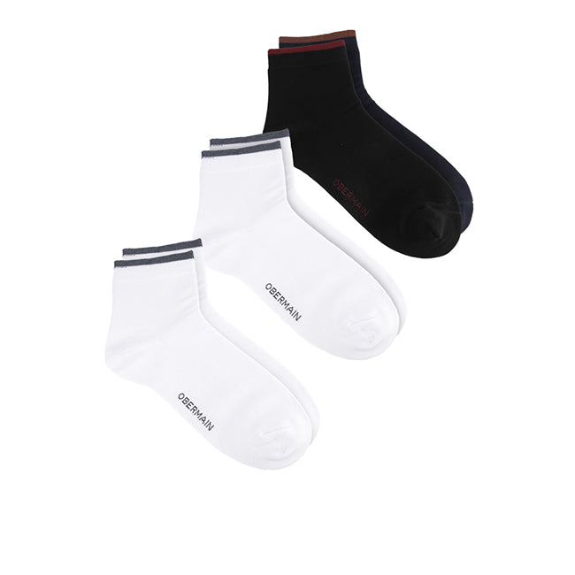 Obermain Aksesoris Pria Socks Ob Half Sock In Black / White / Navy