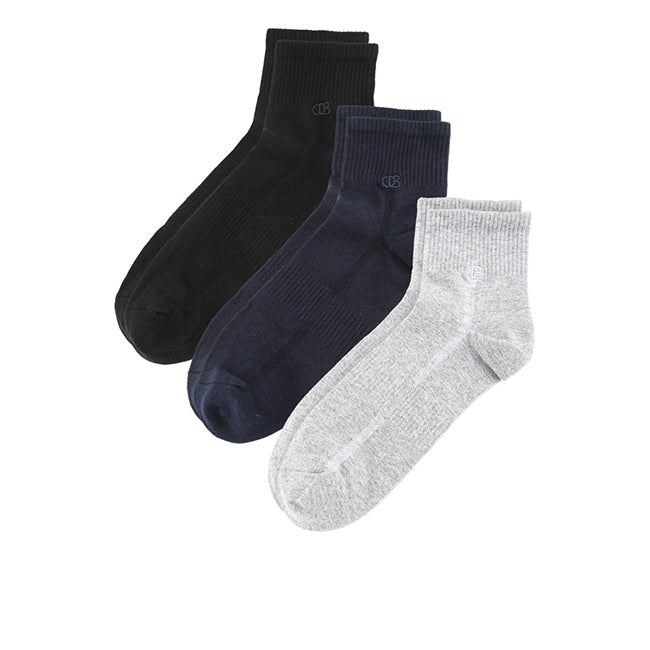Obermain Aksesoris Pria Socks Ob Half Sock In Lt Gray / Navy / Black
