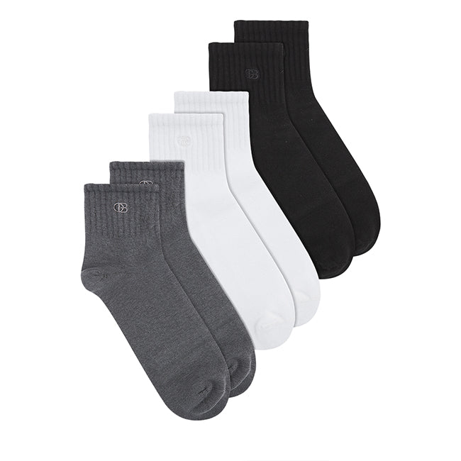 Obermain Men A-Ob Half Sock In Gy/Bk/Wh