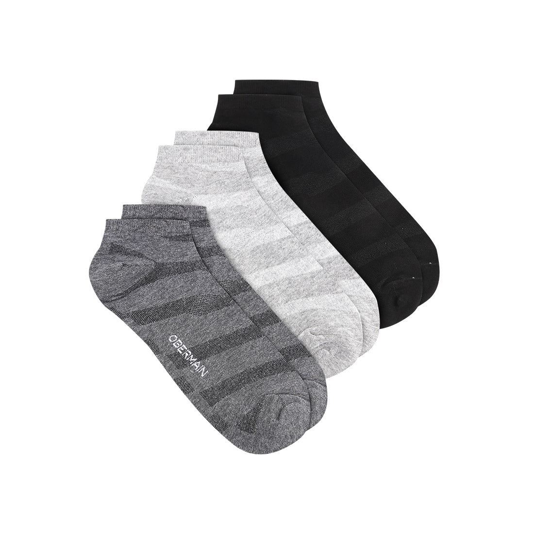 Obermain Aksesoris Pria Socks Ob Liner Sock In Black / Dk Gray / Lt Gray