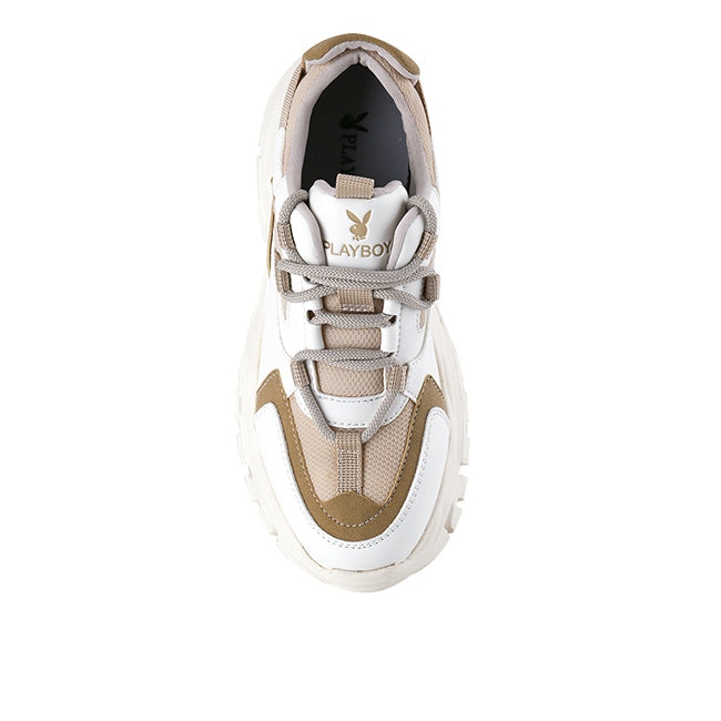 Playboy Sepatu Sneaker Wanita Lahita In White/Taupe