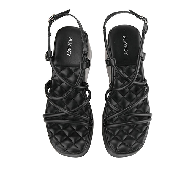 Playboy Sandal Wanita Wedges Karin In Black
