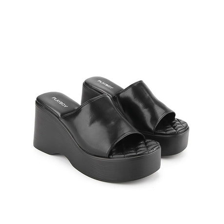 Playboy Sandal Wanita Wedges Keith In Black