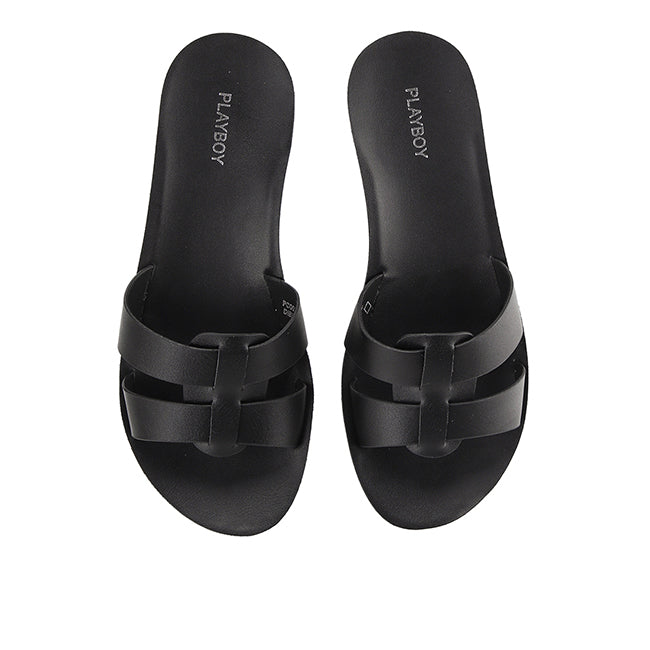 Playboy Sandal Wanita Flats Selena In Black