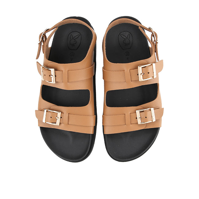 Playboy Sandal Wanita Sling Back Hara In Tan