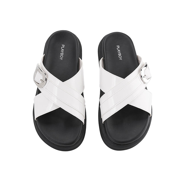Playboy Sandal Wanita Straps Maudy In White