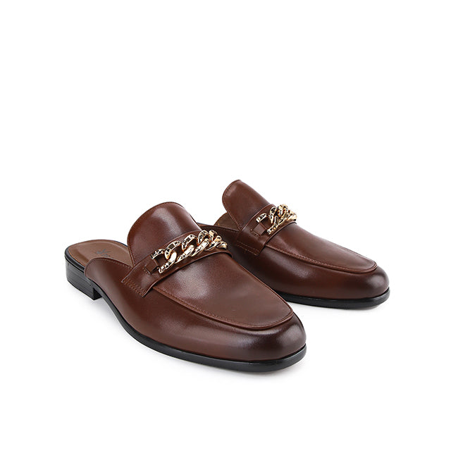 Playboy Sepatu Pria Wordie Mules In Brown