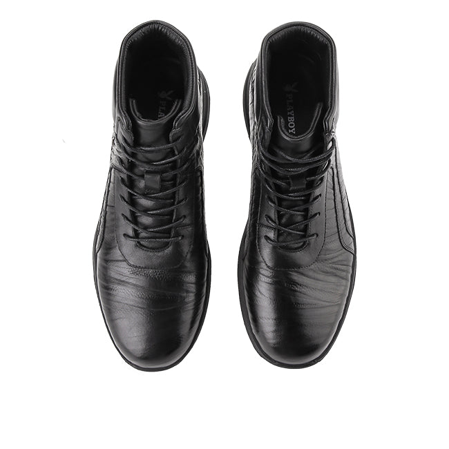 Playboy Sepatu Pria Caprio Boots Laces In Black