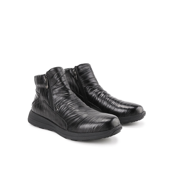 Playboy Sepatu Pria Caprio Boots Zipper In Black