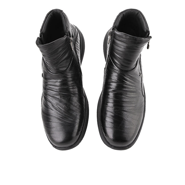 Playboy Sepatu Pria Caprio Boots Zipper In Black