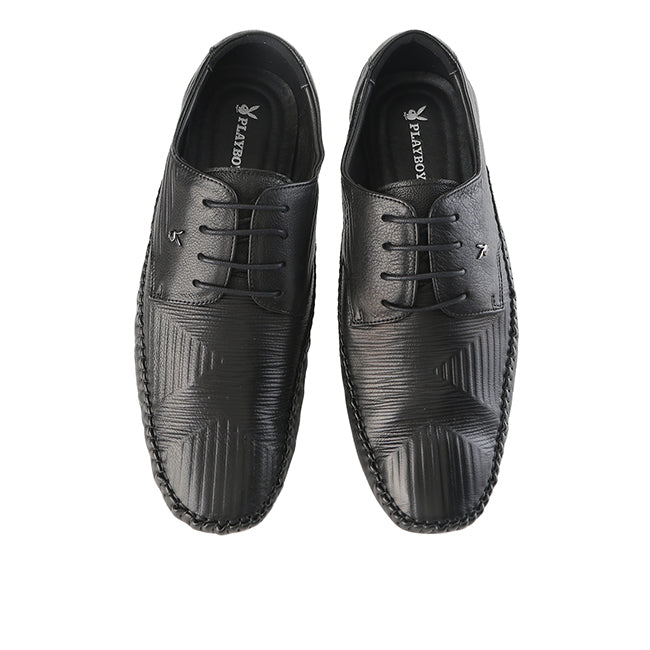 Playboy Sepatu Pria Slip On Leccox Laces In Black