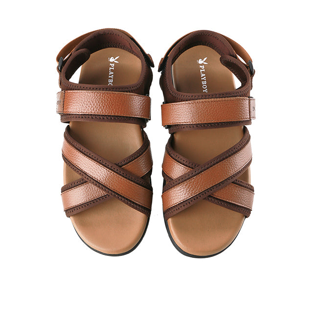 Playboy Sandal Pria Comforta-Slingback 3 In Tan