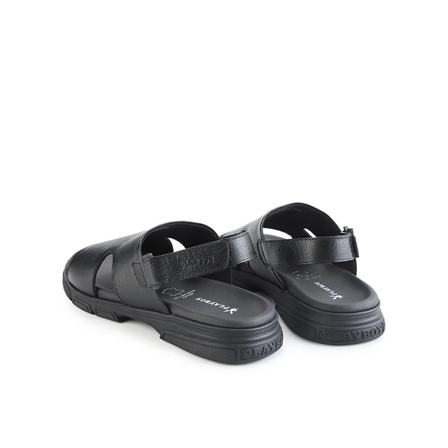 Playboy Sandal Pria Tierbraun Slingback Mule In Black 44