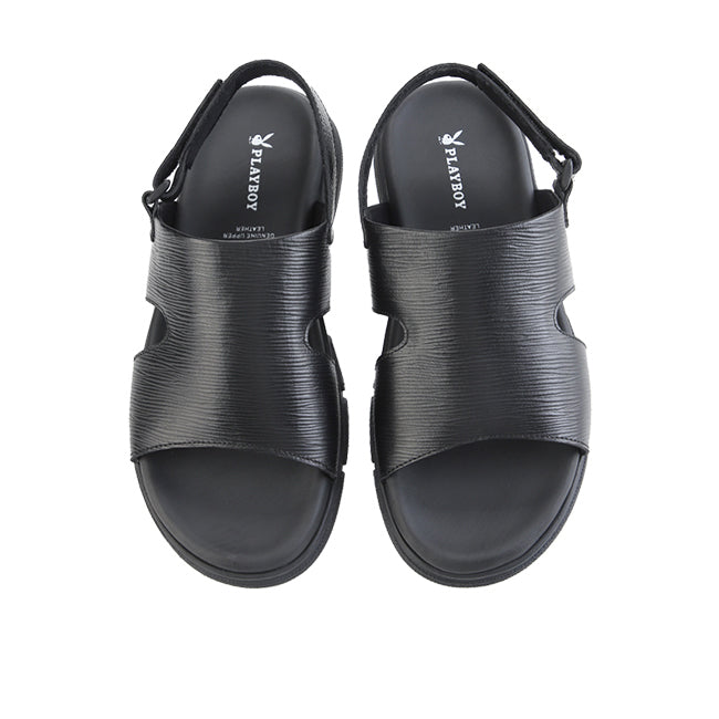 Playboy Sandal Pria Tierbraun Slingback Mule In Black 44