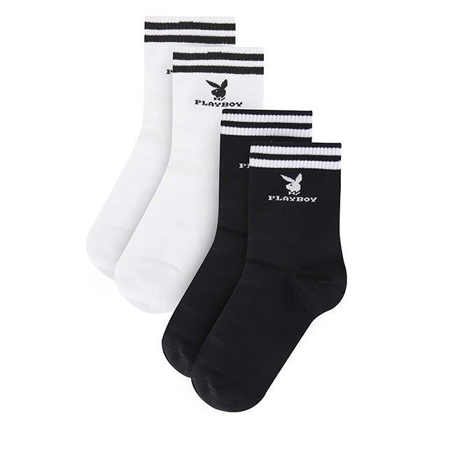 Playboy Men Socks Long 1 In Black/White