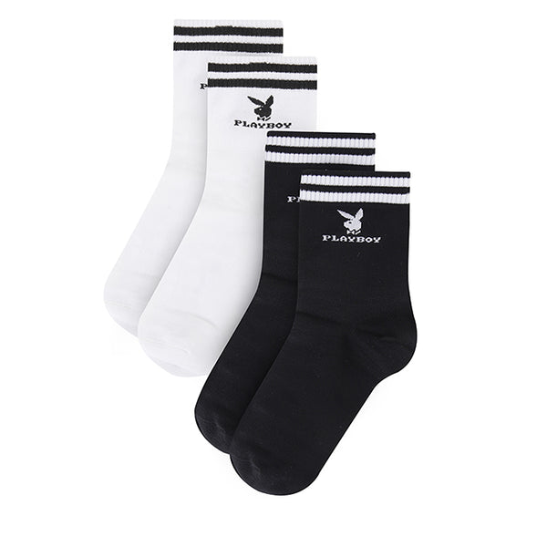 Playboy Men Socks Long 1 In Black/White