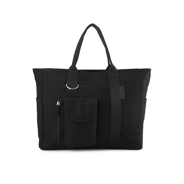 Bianca Canvas Tote Bag In Black