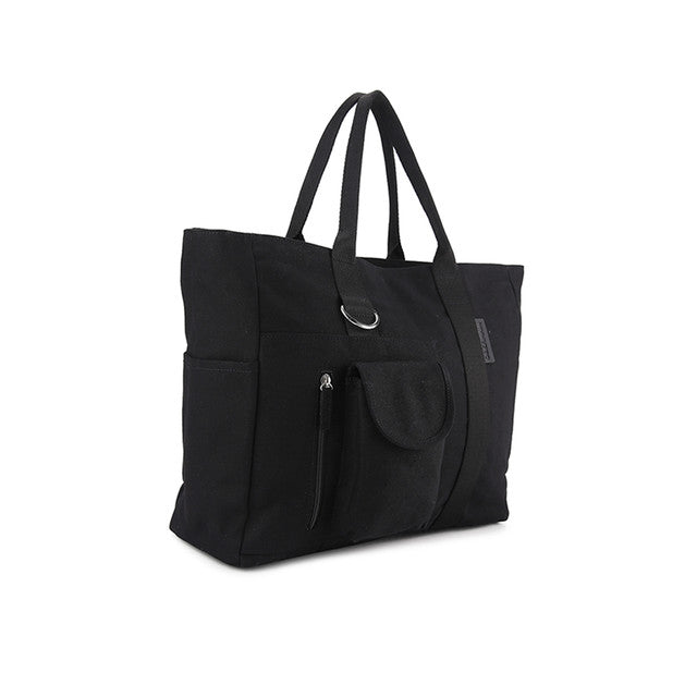 Bianca Canvas Tote Bag In Black