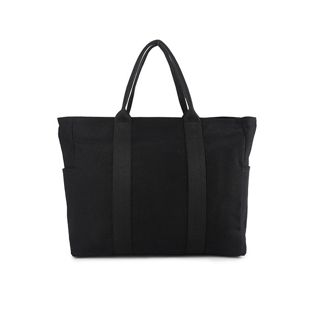 Bianca Canvas Tote Bag In Black