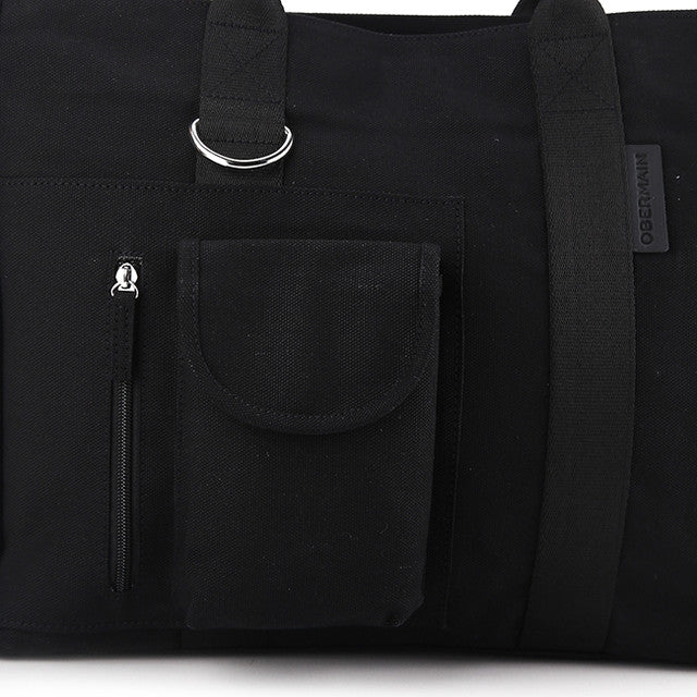 Bianca Canvas Tote Bag In Black