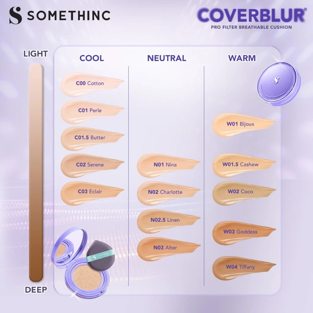 Somethinc CoverBlur Pro Filter Breathable Cushion SPF 40 PA++++ - N01 Nina