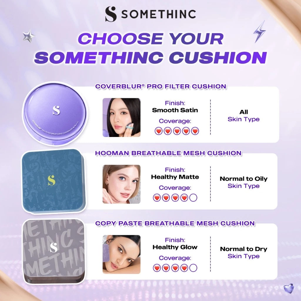 Somethinc CoverBlur Pro Filter Breathable Cushion SPF 40 PA++++ - N01 Nina