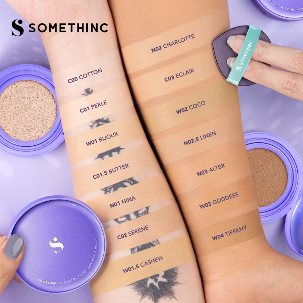 Somethinc CoverBlur Pro Filter Breathable Cushion SPF 40 PA++++ - W01.5 Cashew