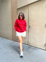 Aratta Knit Bubble Sweater - Red
