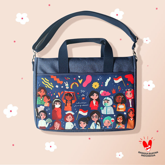 Sovlo Tas Laptop Indonesian Strong Woman - Biru