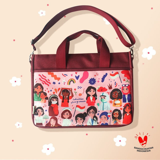 Sovlo Tas Laptop Indonesian Strong Woman - Pink