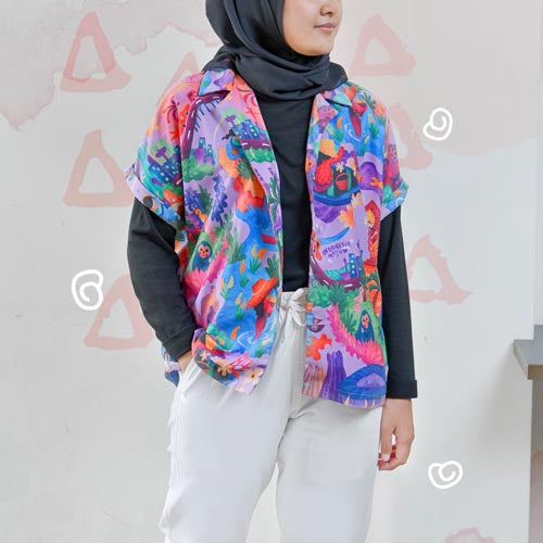 Sovlo x Ilustrator Lokal Vol.2 - Kemeja Oversized Hola Kanola