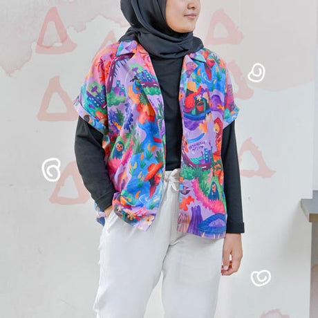 Sovlo x Ilustrator Lokal Vol.2 - Kemeja Oversized Hola Kanola