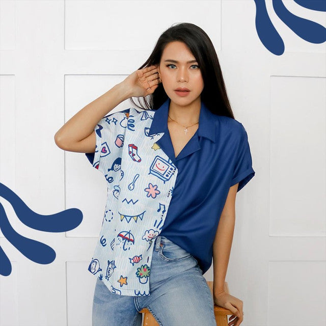 Sovlo x Ilustrator Lokal - Kemeja Oversized Avery Djoanneth