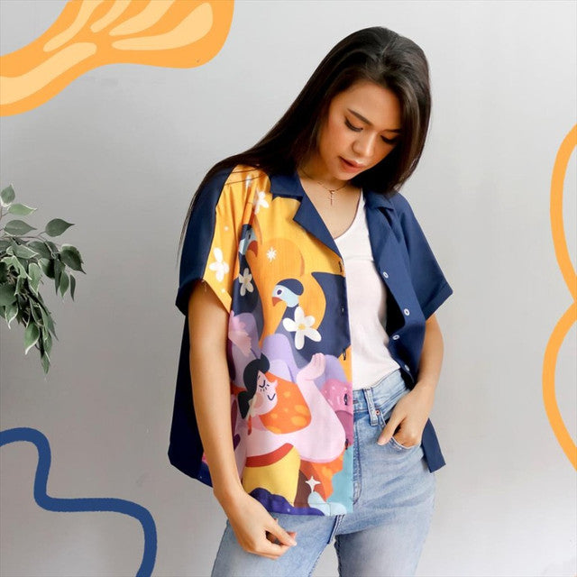 Sovlo x Ilustrator Lokal - Kemeja Oversized Avery Nisr