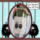 Sovlo Daisy Tote Bag - Tas Pundak Kanvas  Ge Mirror